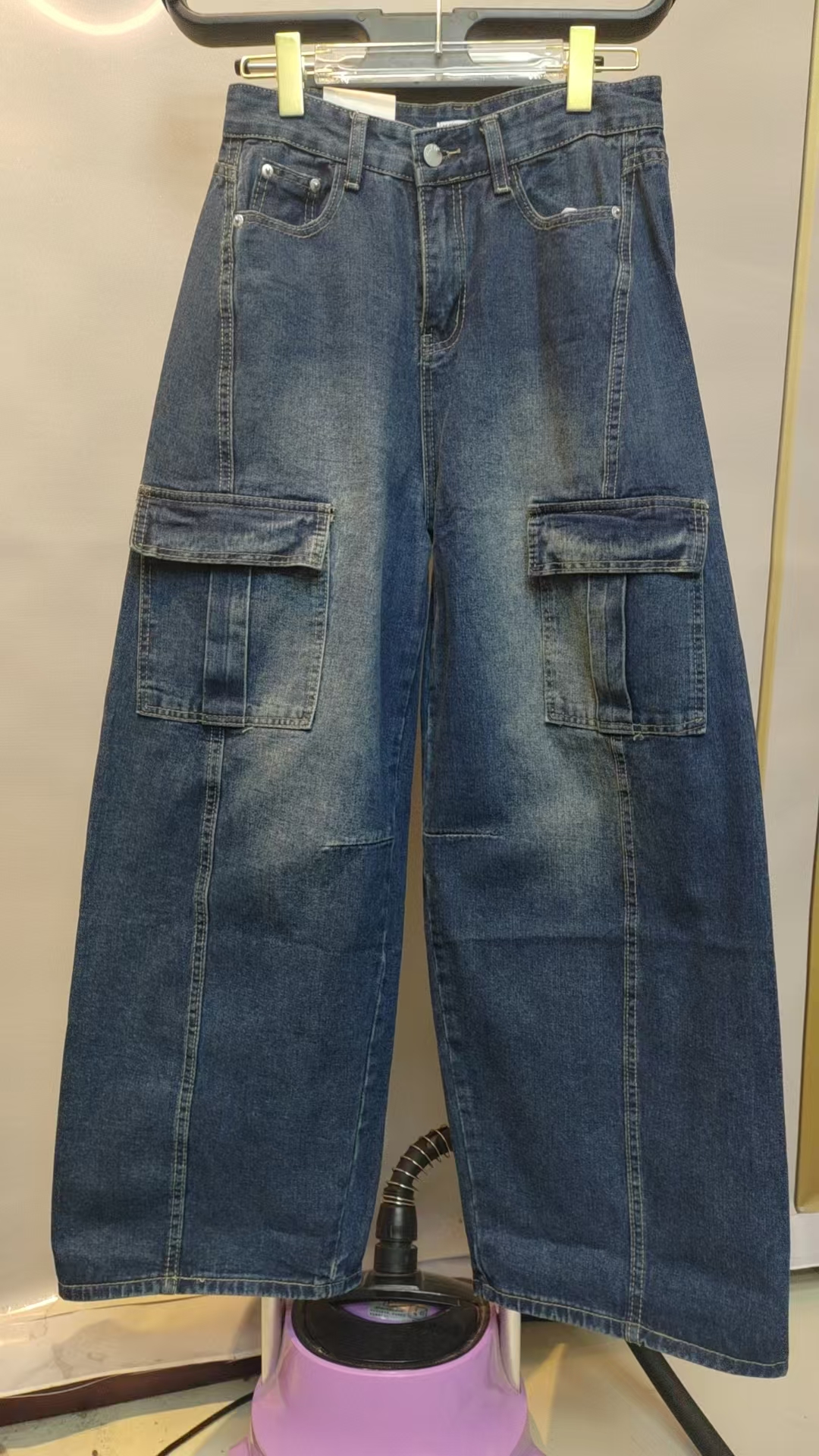 春秋冬款工装牛仔弯刀裤