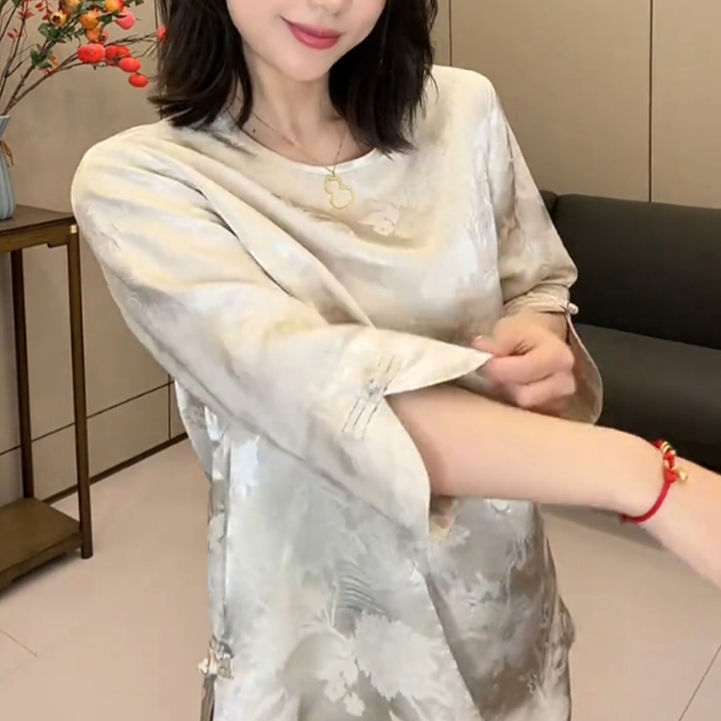 【锦轩阁】国风新中式女装新款高档时尚提花宽松显瘦中式上衣999-2