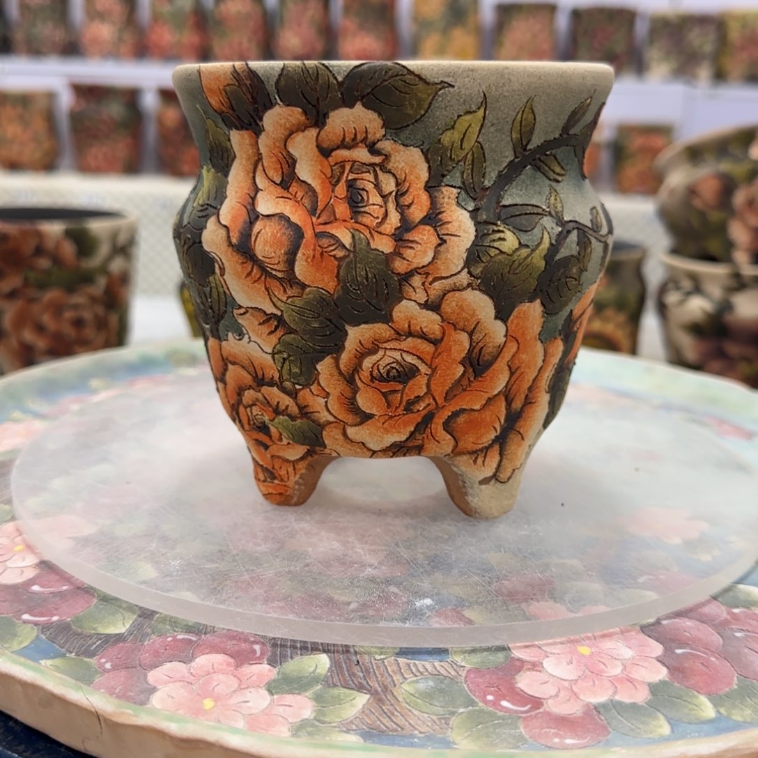 深**?精品多肉手绘花盆