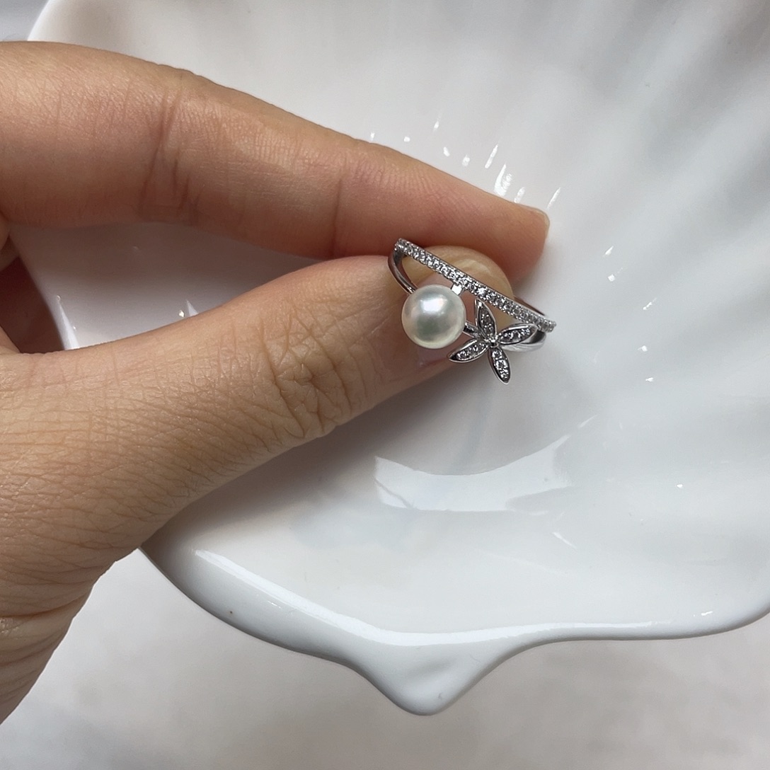 银S925镶嵌海水珍珠戒指