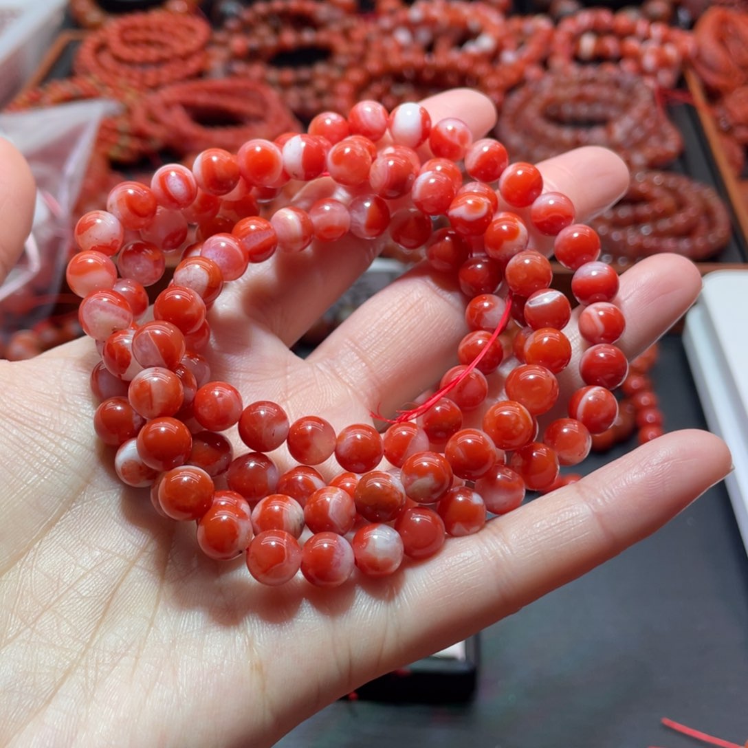 南红玛瑙手链未镶嵌
