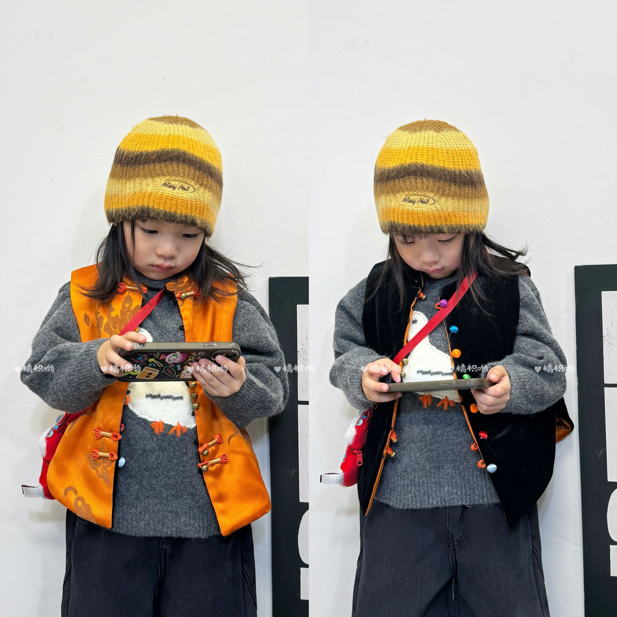 【橘枳哟】双面穿新中式橘马甲