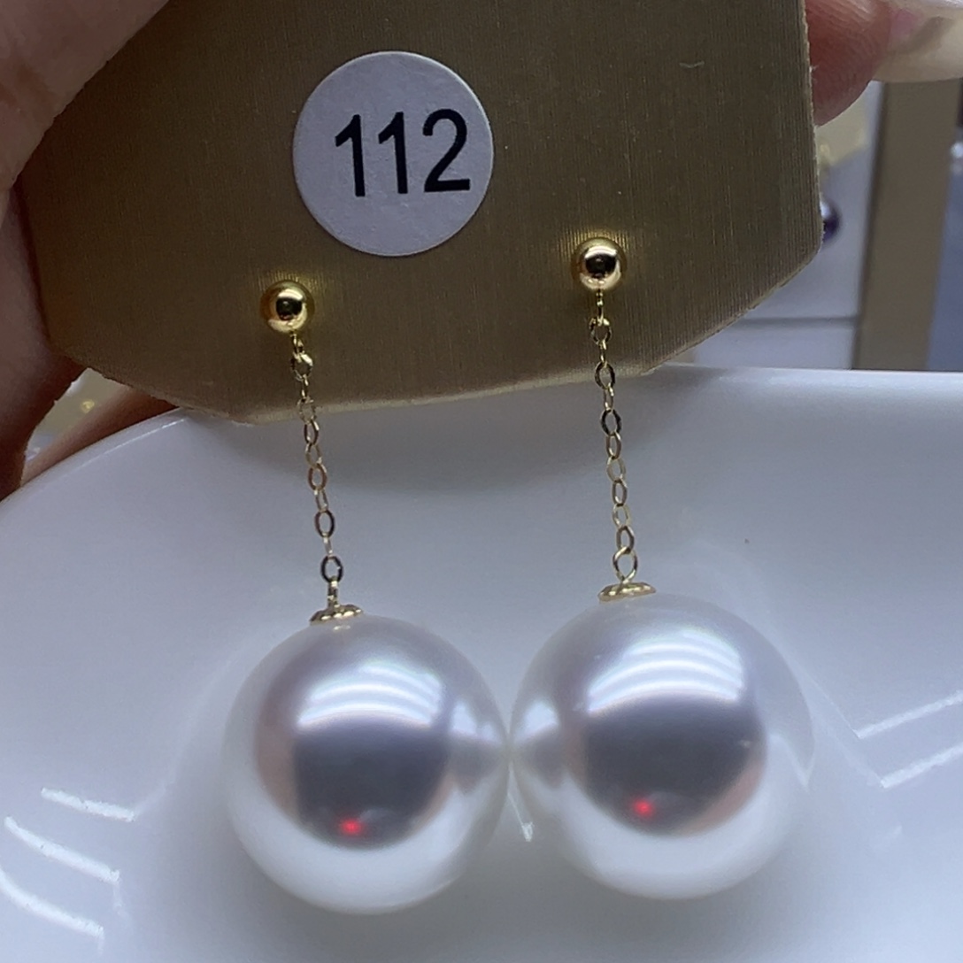 淡水珍珠18K金镶嵌耳饰