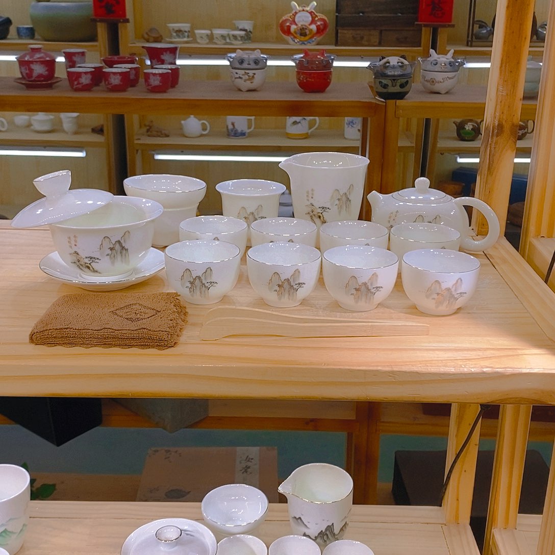 【不止】羊脂玉瓷茶具套装