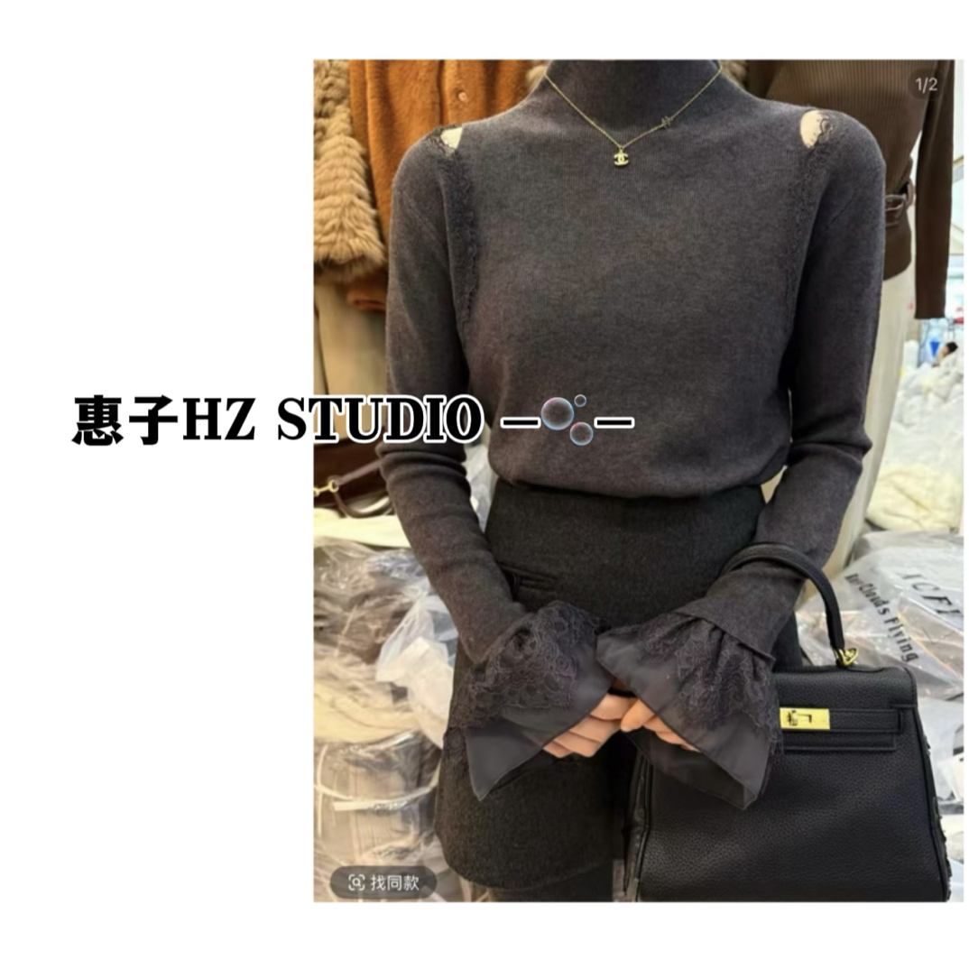 惠子家》极简风休闲风宽松型针织毛针织衫百搭秋冬修身网红610