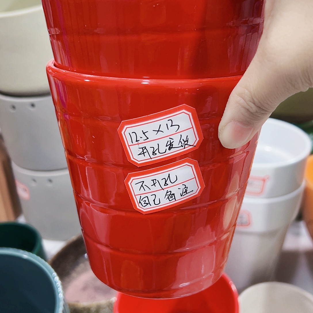 有孔外贸尾单陶瓷花盆凑单10米包邮