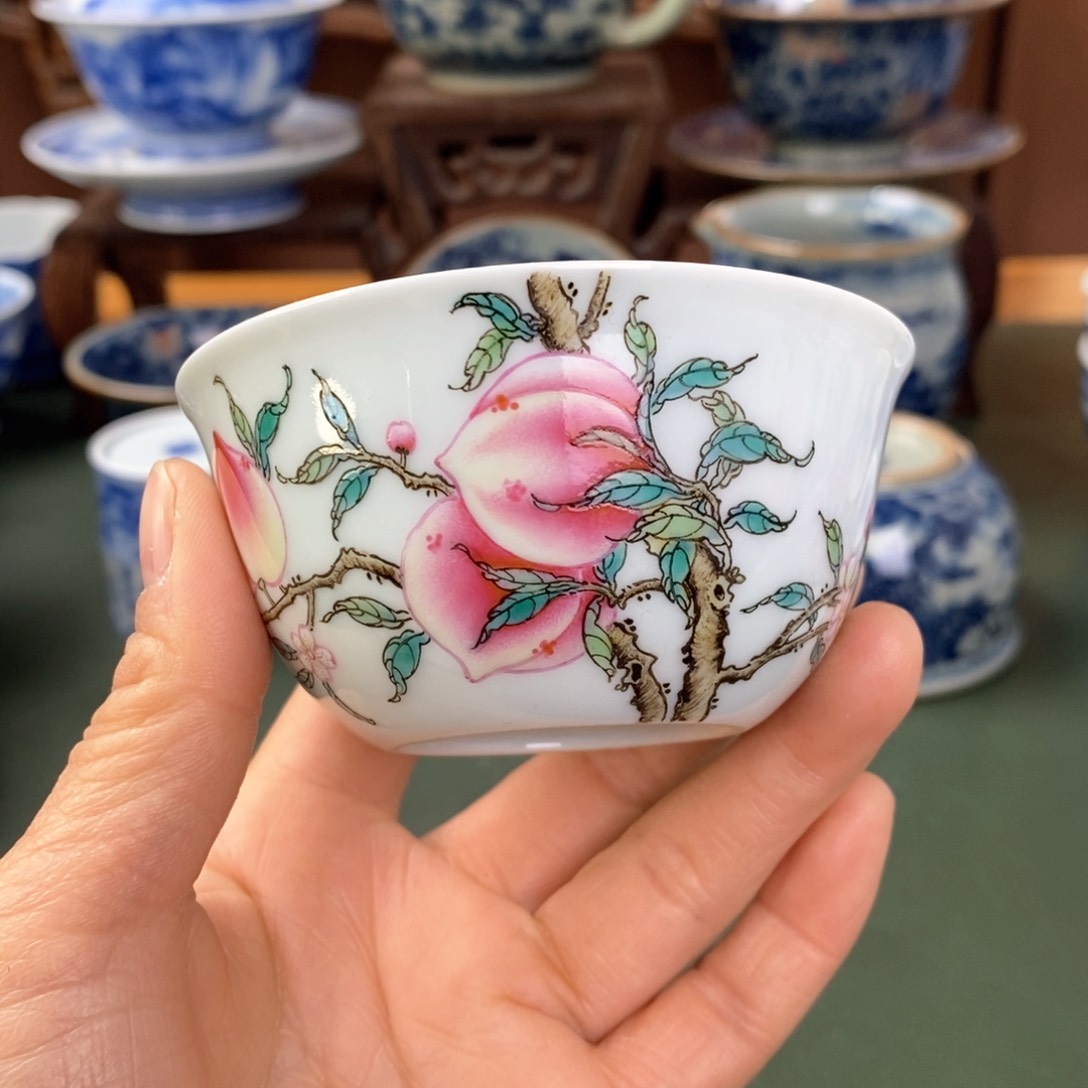 杯大***细景德镇陶瓷手工手绘