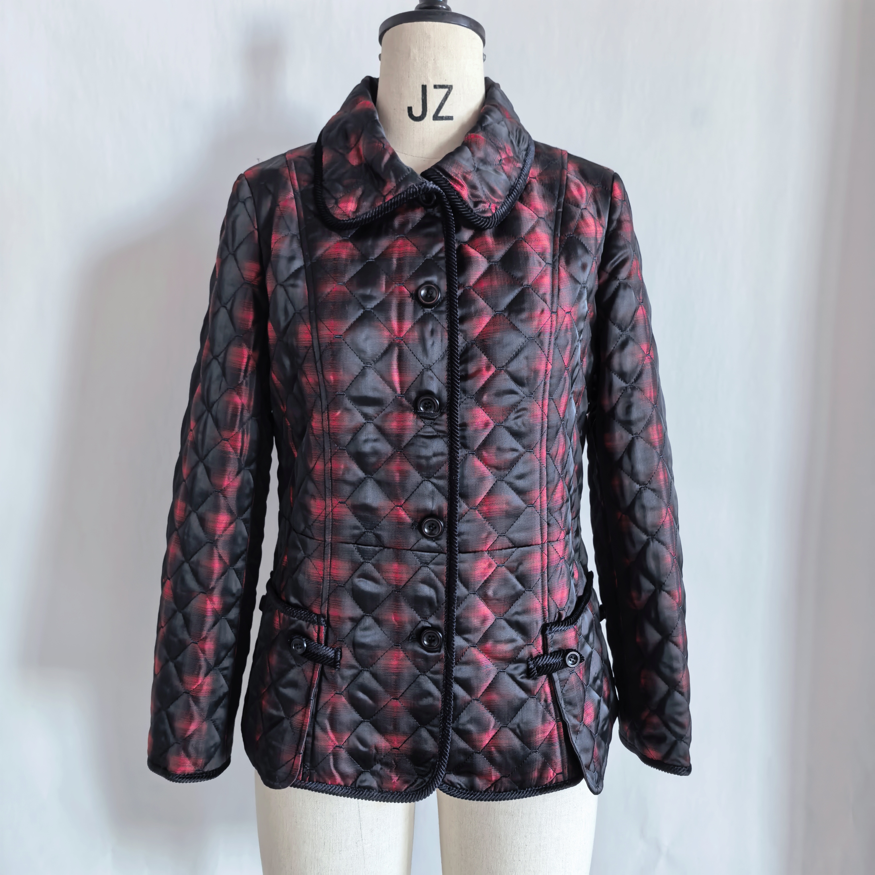 格格秋冬妈妈装短款大格纹女士棉衣冬季棉服外套G94GD020550