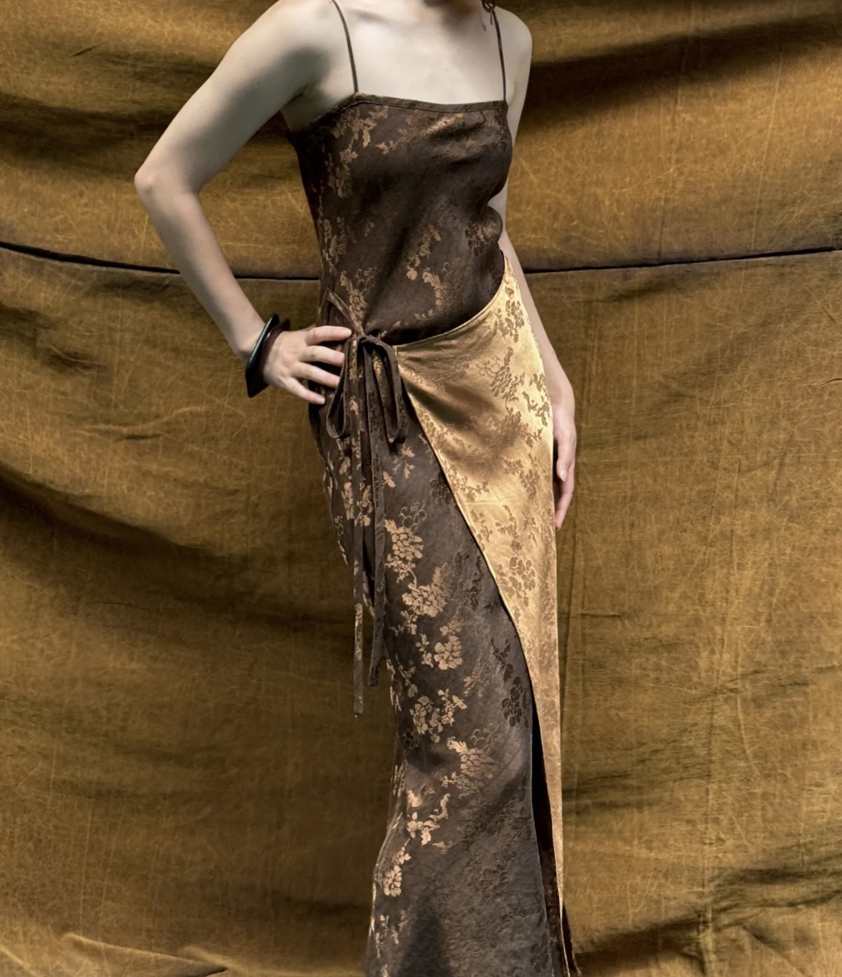 高品质古着春夏气质真丝桑蚕丝连衣裙（不退不换)