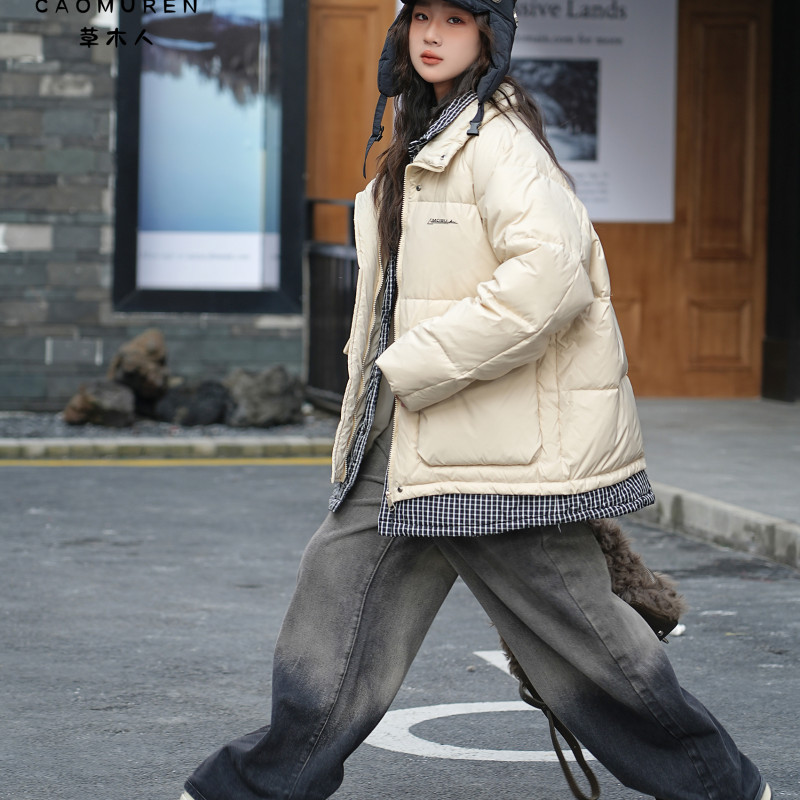 草 2024【X】12月11日 儿童潮酷时尚米色羽绒服6087-