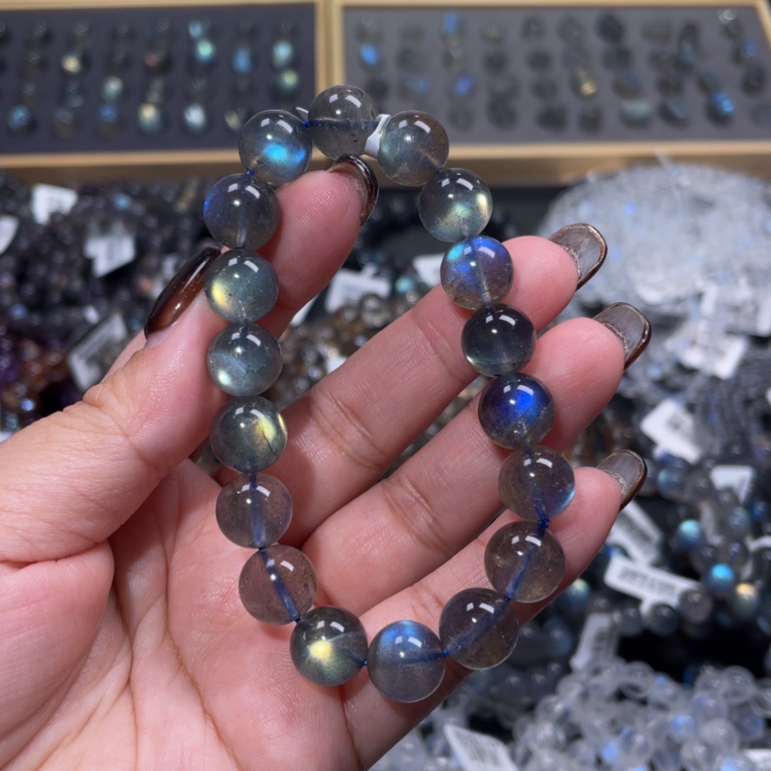 拉长石手链未镶嵌垚****A灰月光手链10.5mm