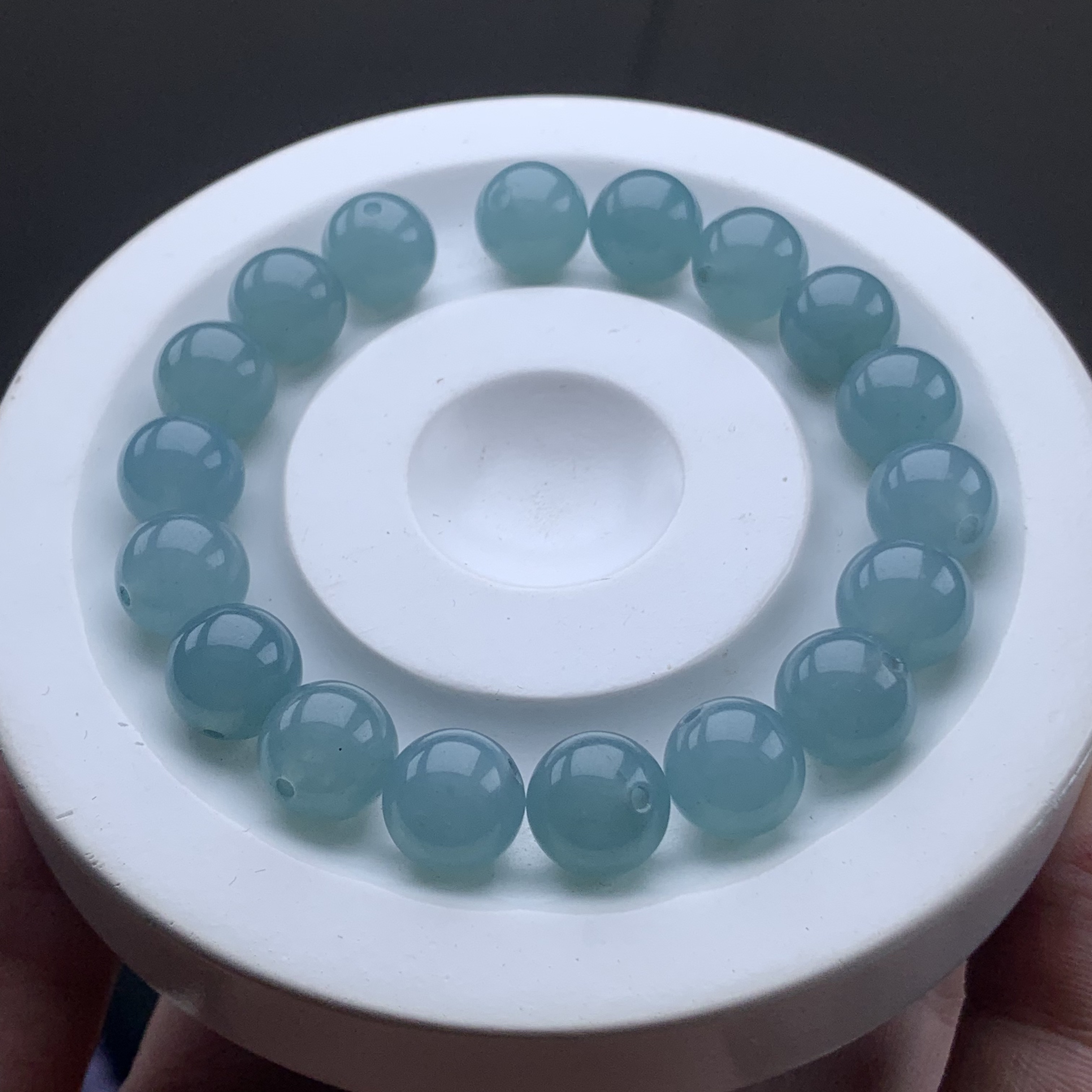 天然缅甸翡翠A货 卡10mm蓝珠 多样性发货其一