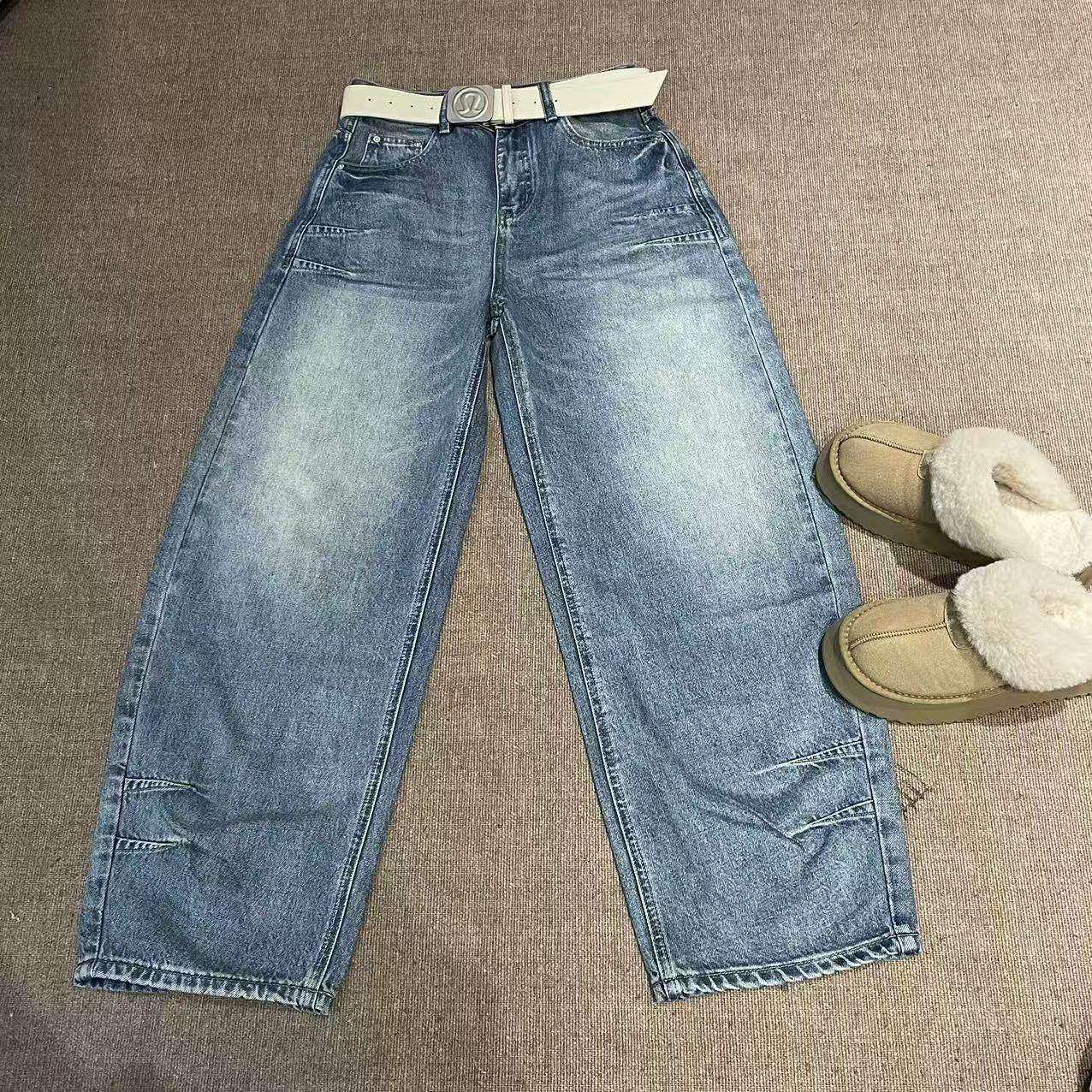 TING GE 2026早春新款高腰显瘦窄版弯刀牛仔裤【带腰带】 99319