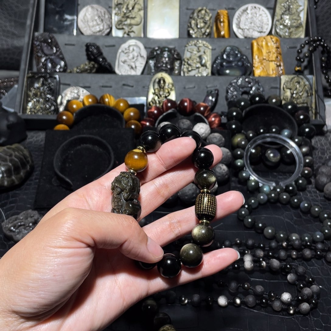 黑曜岩手链未镶嵌一**变