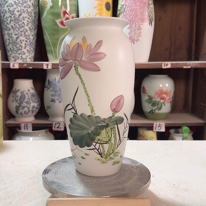 陶高32白荷花徒弟陶瓷陶瓷陶瓷