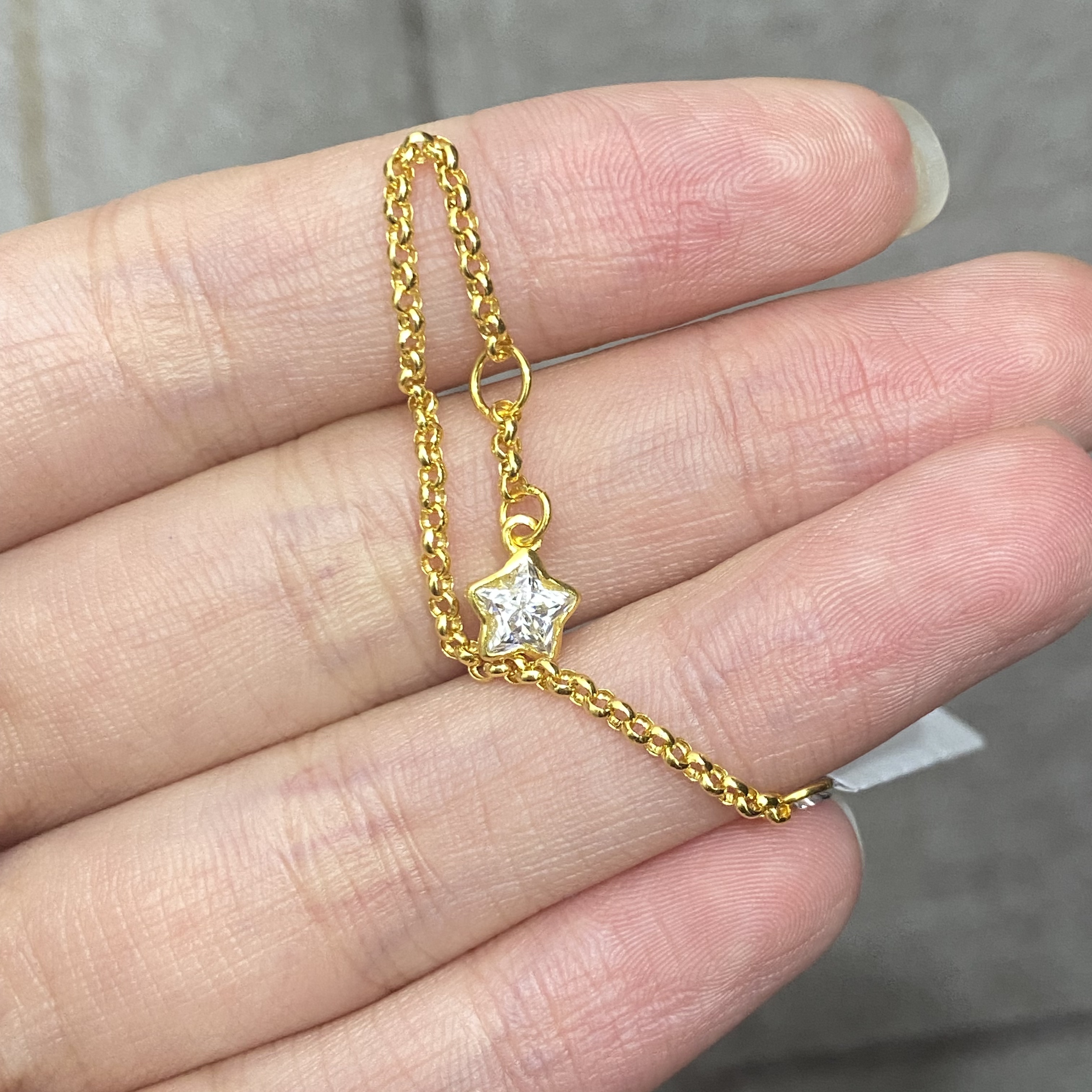 整钻星星链条 足金999