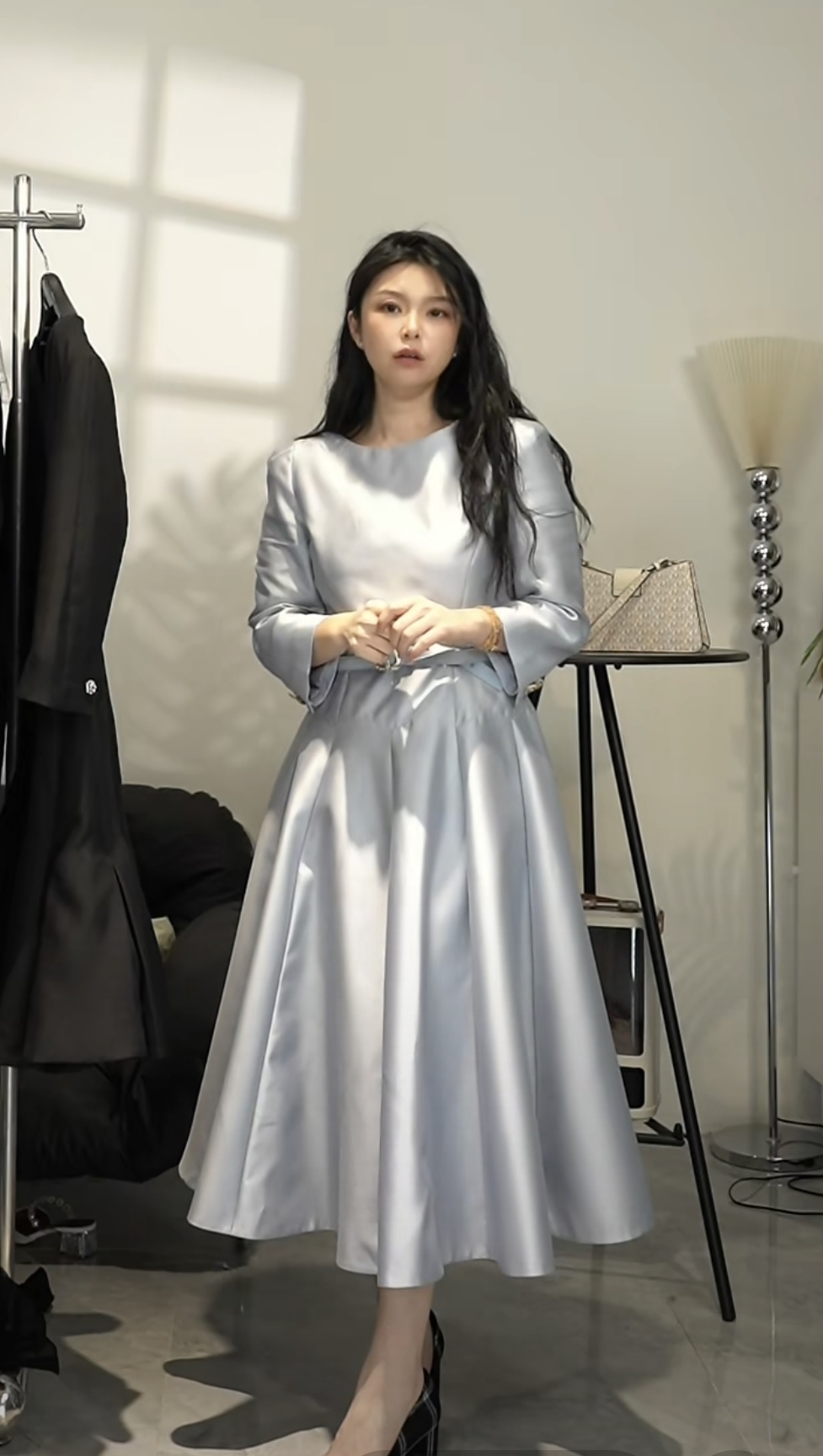 OP5520春秋优雅气质风蓬蓬连衣裙