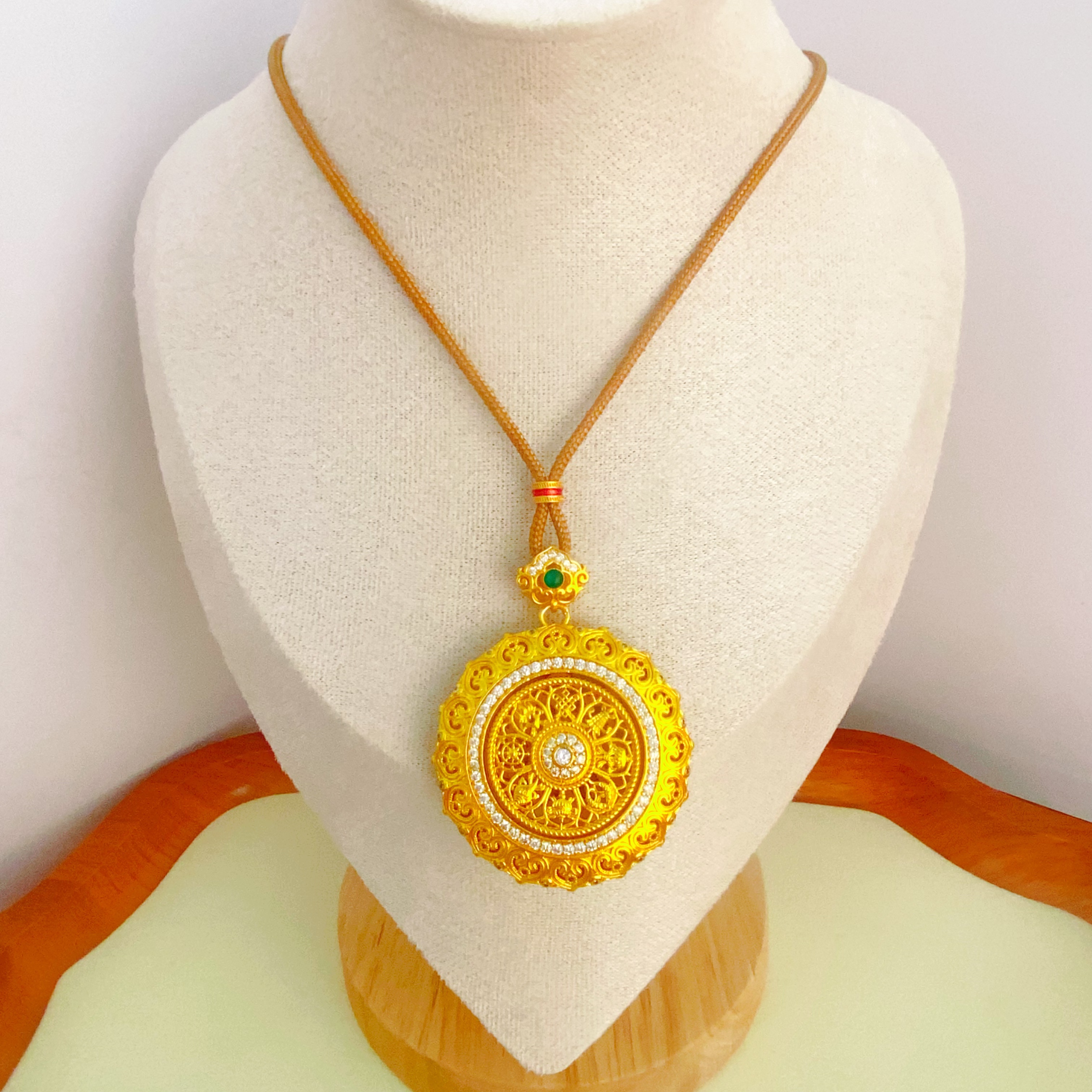   10353古法精工旋转莲花大八宝罗盘