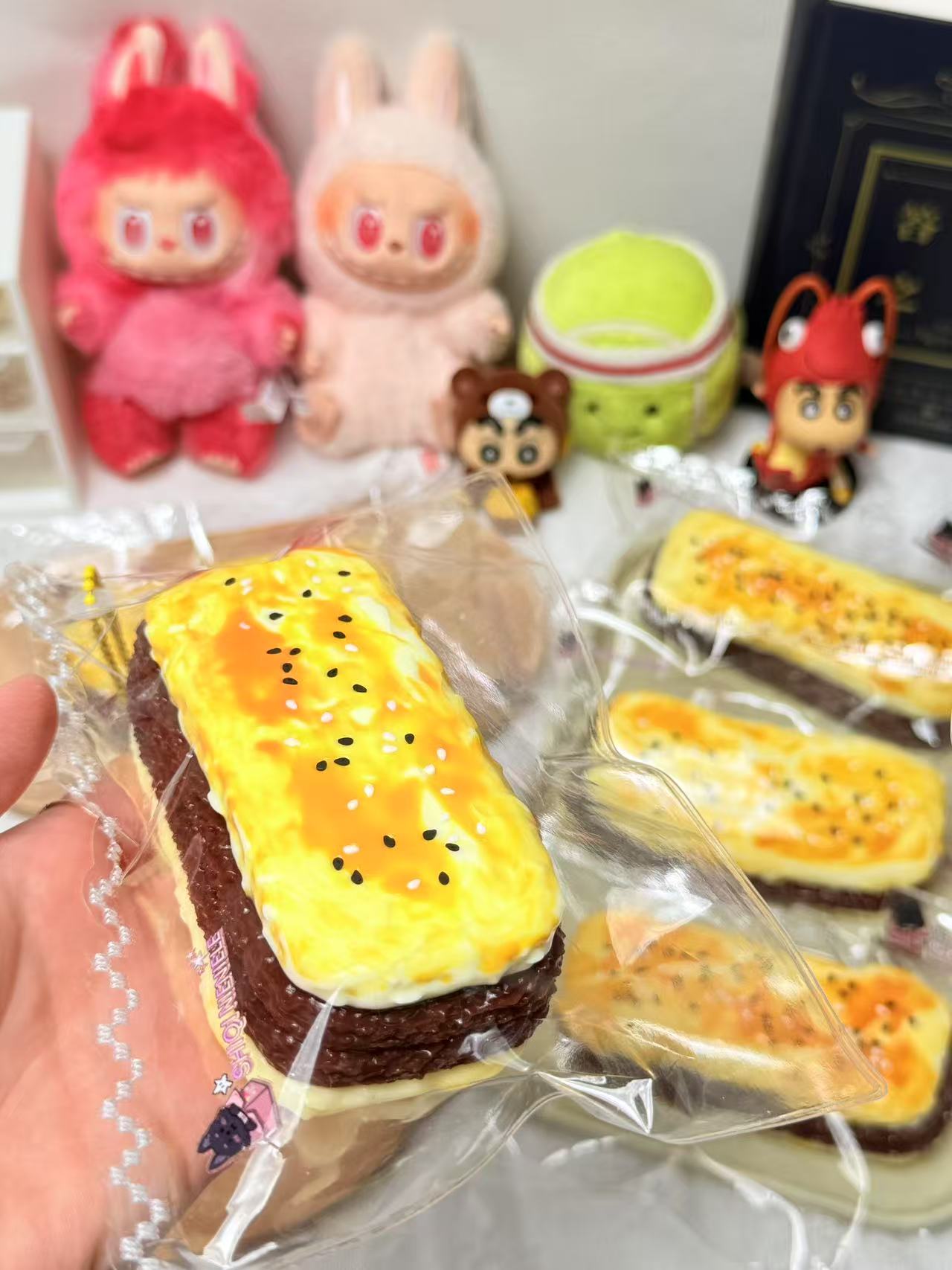 【稀奶油】豆沙面包（纯手工必有微瑕）食品级硅胶解压玩具