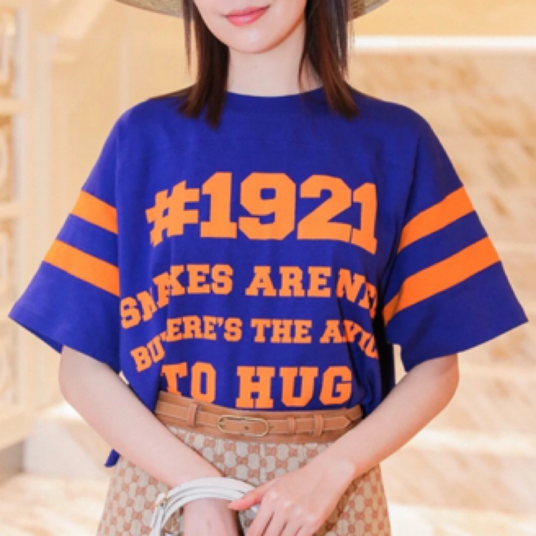 未使用 GUCCI/古驰 A100257/撞色标语短袖/XS码 