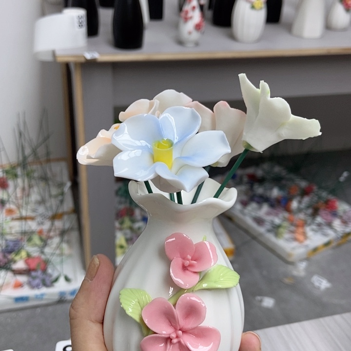 摆件手工制作陶瓷花