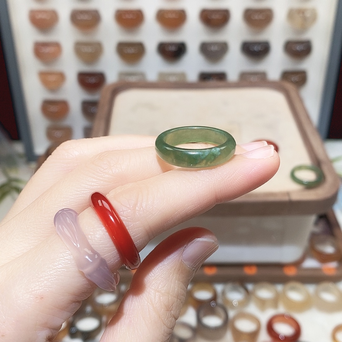 ****蜂玛瑙/玉髓未镶嵌戒指港15福利不退换