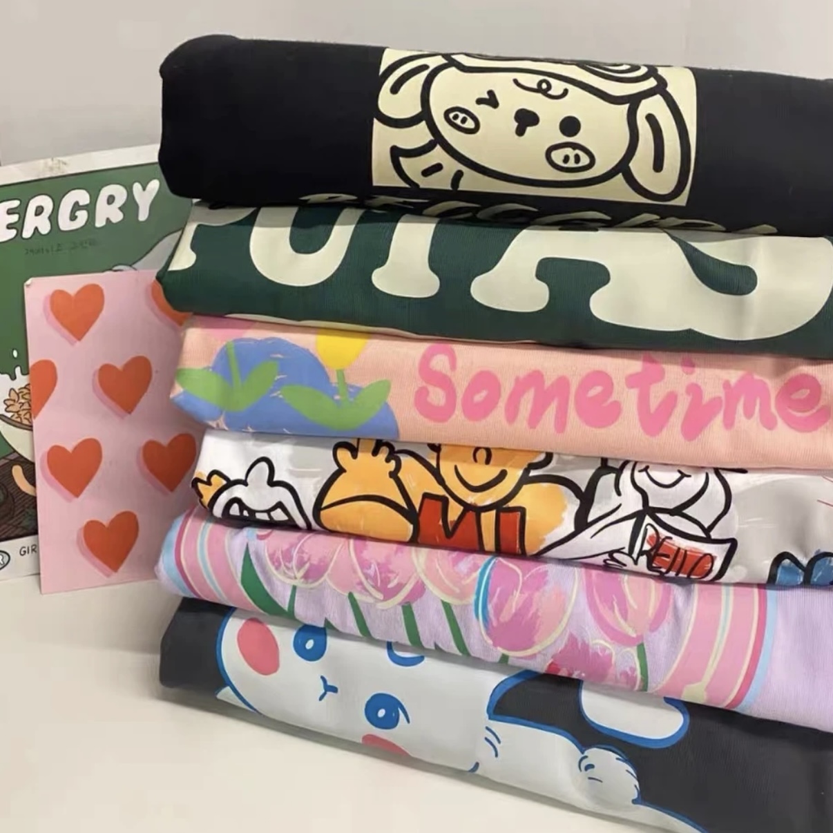 重磅时尚短袖同款情侣宽松设计感半袖T 恤