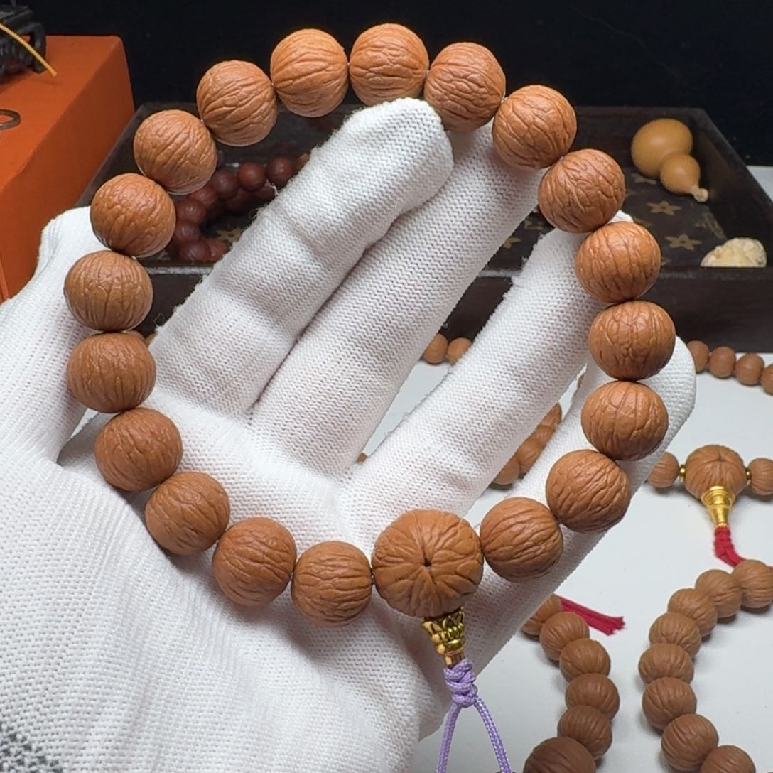 猴头核桃手串14.2三围同尺磨盘凤羽