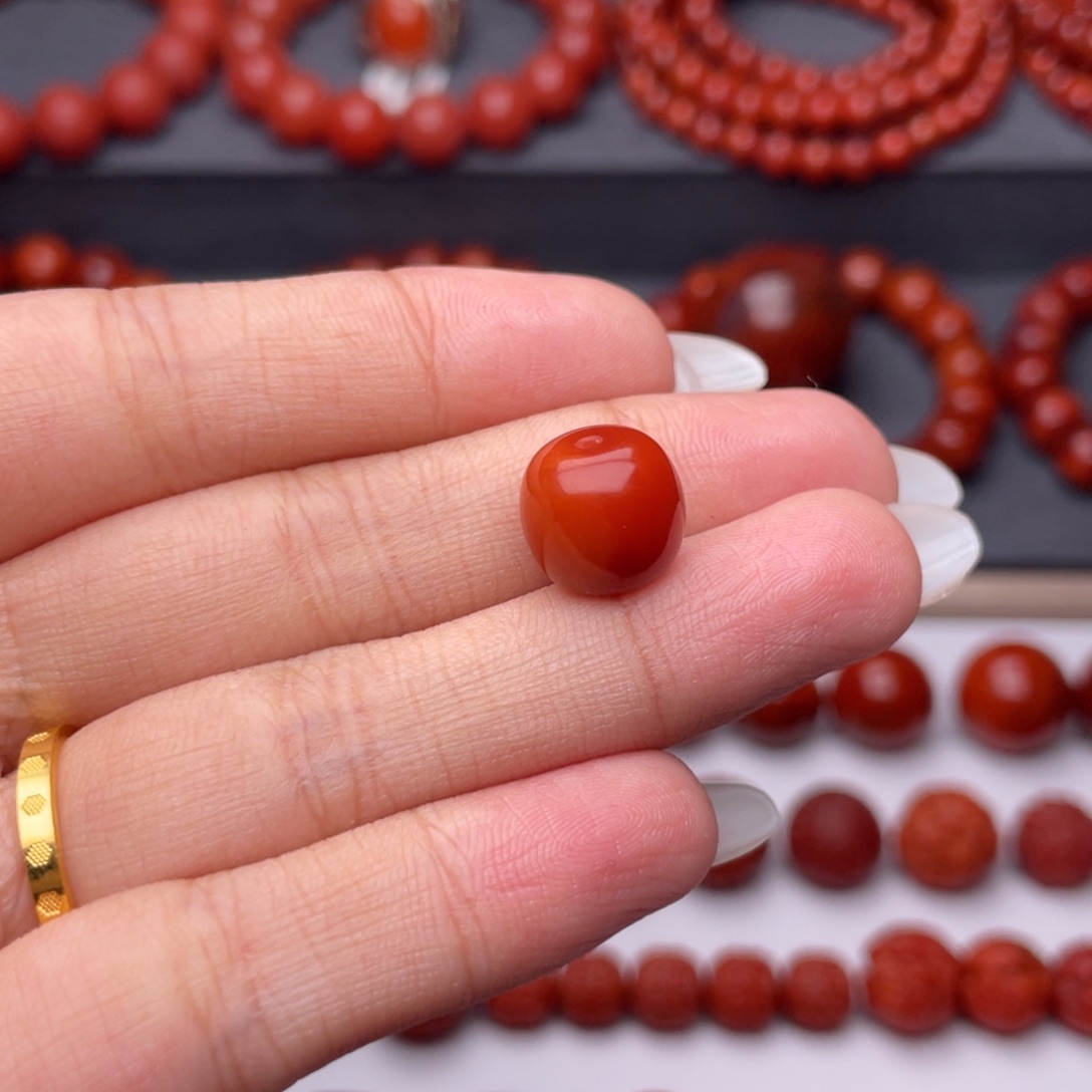 榴***程南红玛瑙未镶嵌手串Y11.3mm老型单珠