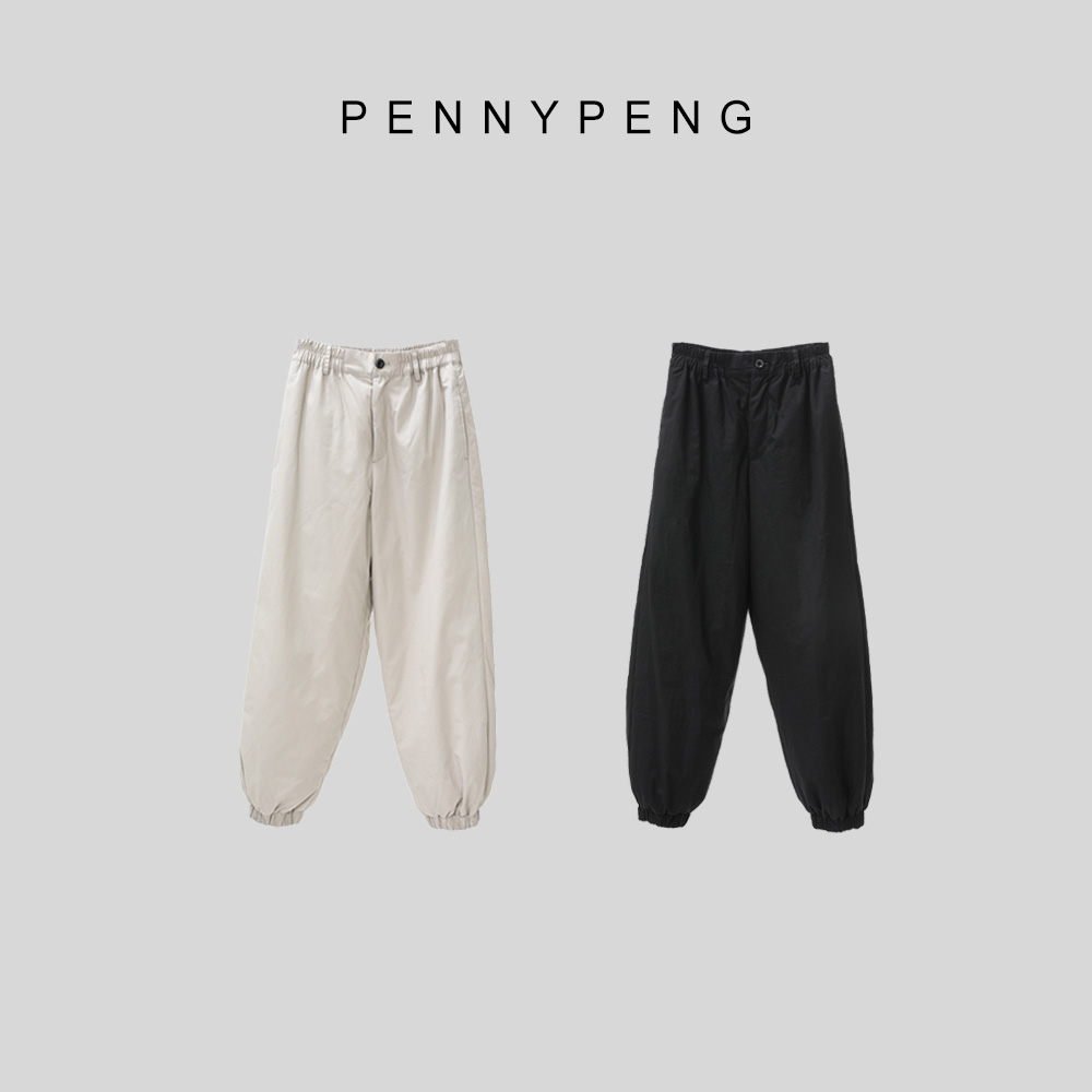 PENNYPENG冬日温暖指南【现货】百搭潮流简约两色宽松休闲束脚裤