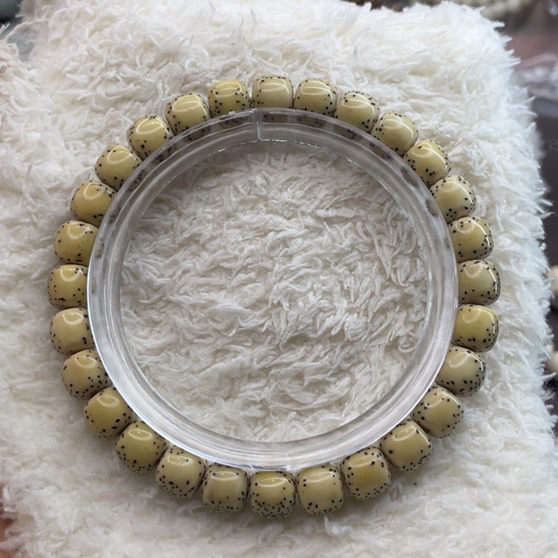 星月菩提手串8×7河豚留白小细星