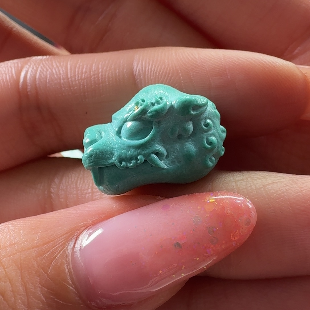 绿松石未镶嵌吊坠(不含链)龙头