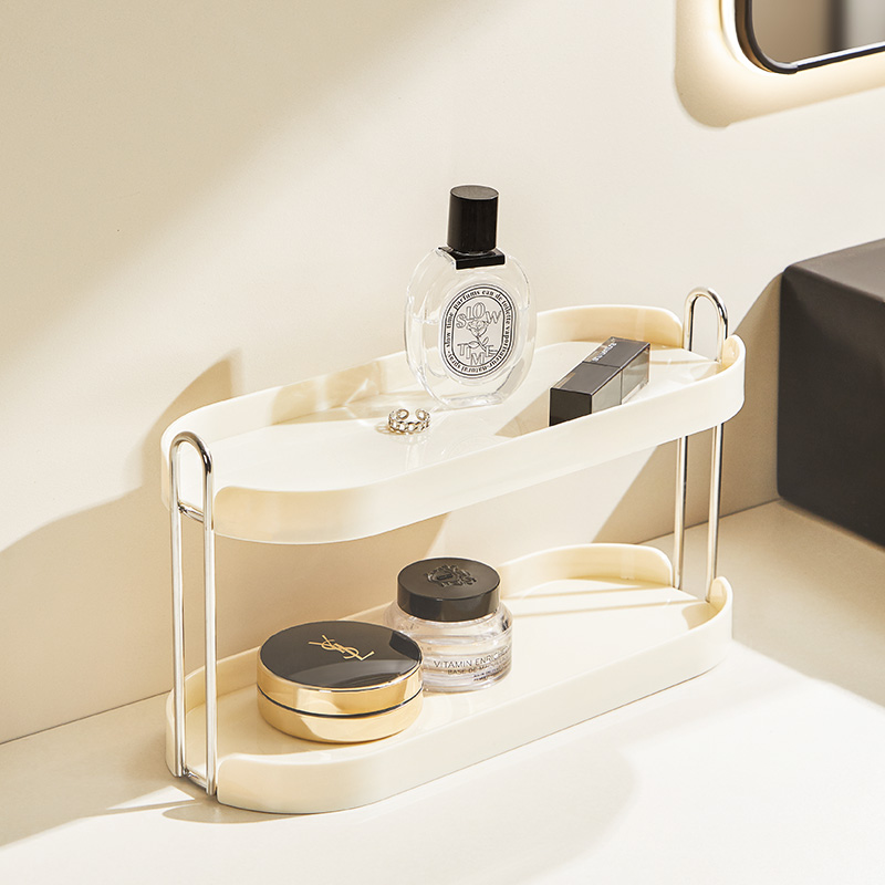 家用多层桌面整理香水化妆品展示架水杯复古分层收纳架杯子置物架