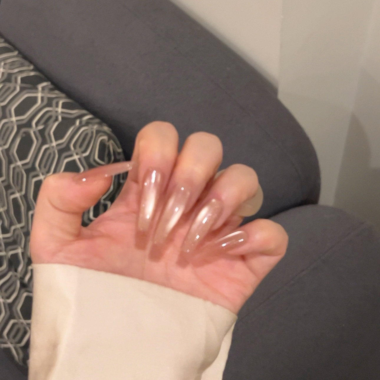 Meil Nail  元气高光 直梯纯手工穿戴甲可拆卸