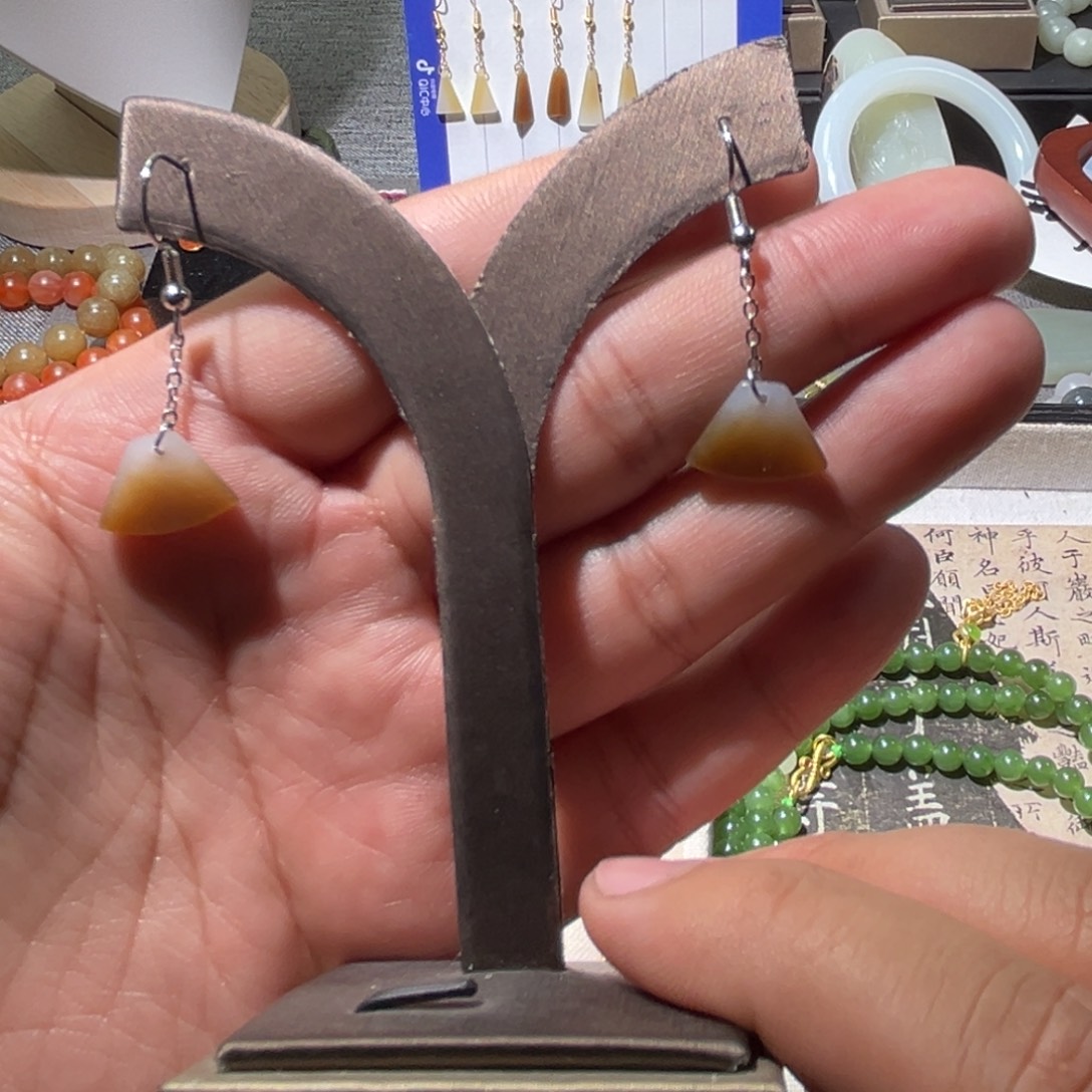 和田玉银S925镶嵌珠宝半成品