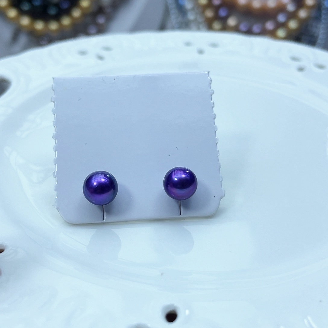 淡水珍珠耳饰银S925镶嵌