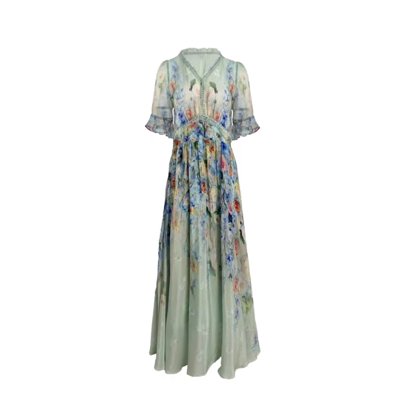 【2024-禾枫原创】重磅100桑蚕丝连衣裙QY3377A