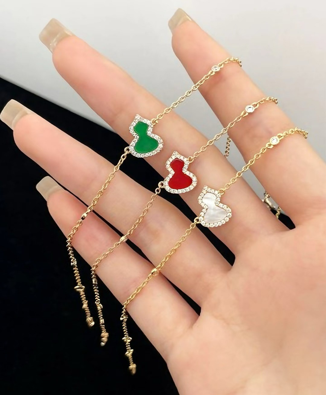 合金贝壳手链 XF 三葫芦手链 V金高定
