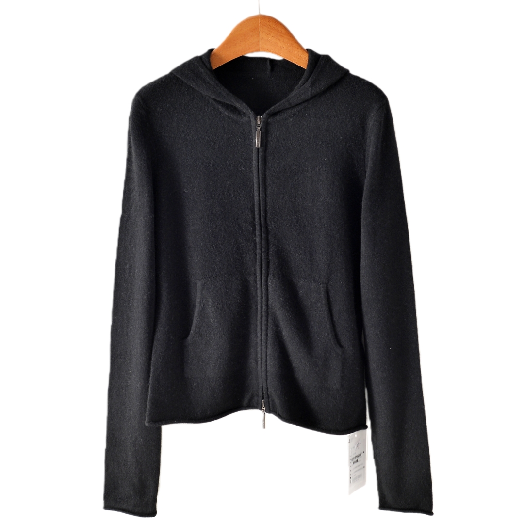 轻奢高端羊绒  软糯修身连帽双拉链女士羊绒开衫 TZ2022-1