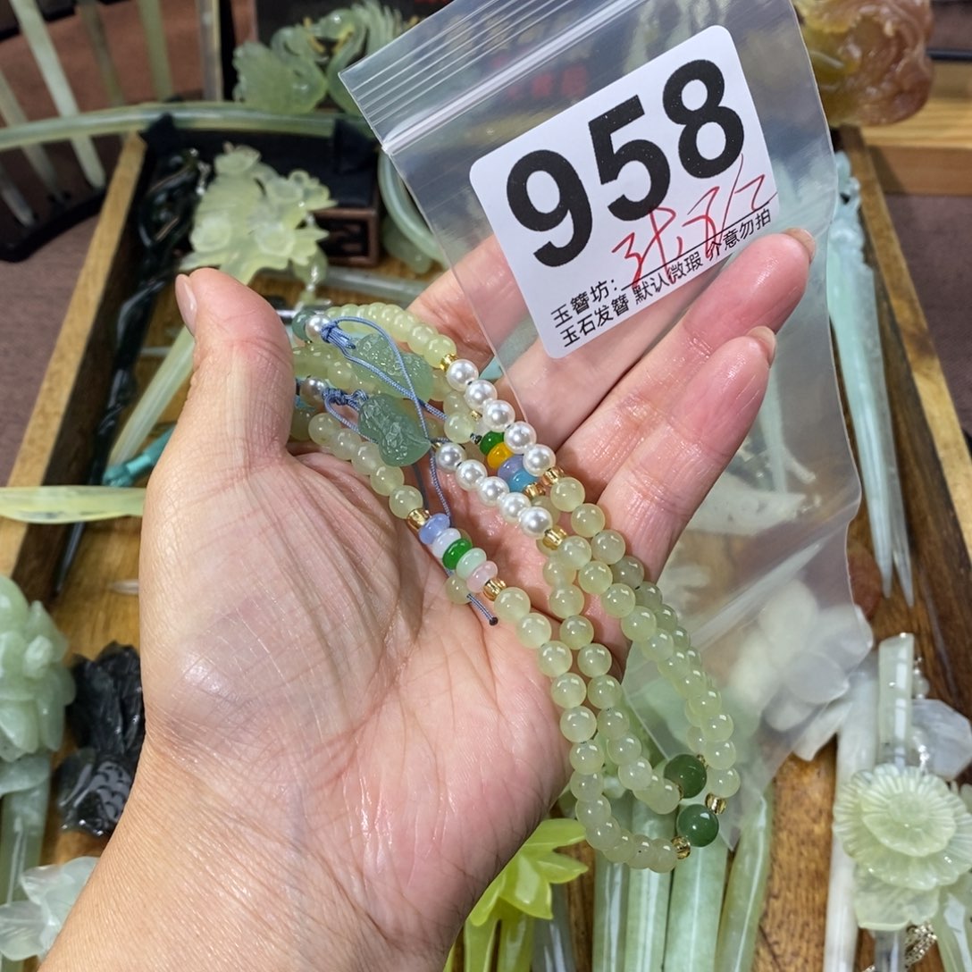 *****蛇纹石玉合金发饰