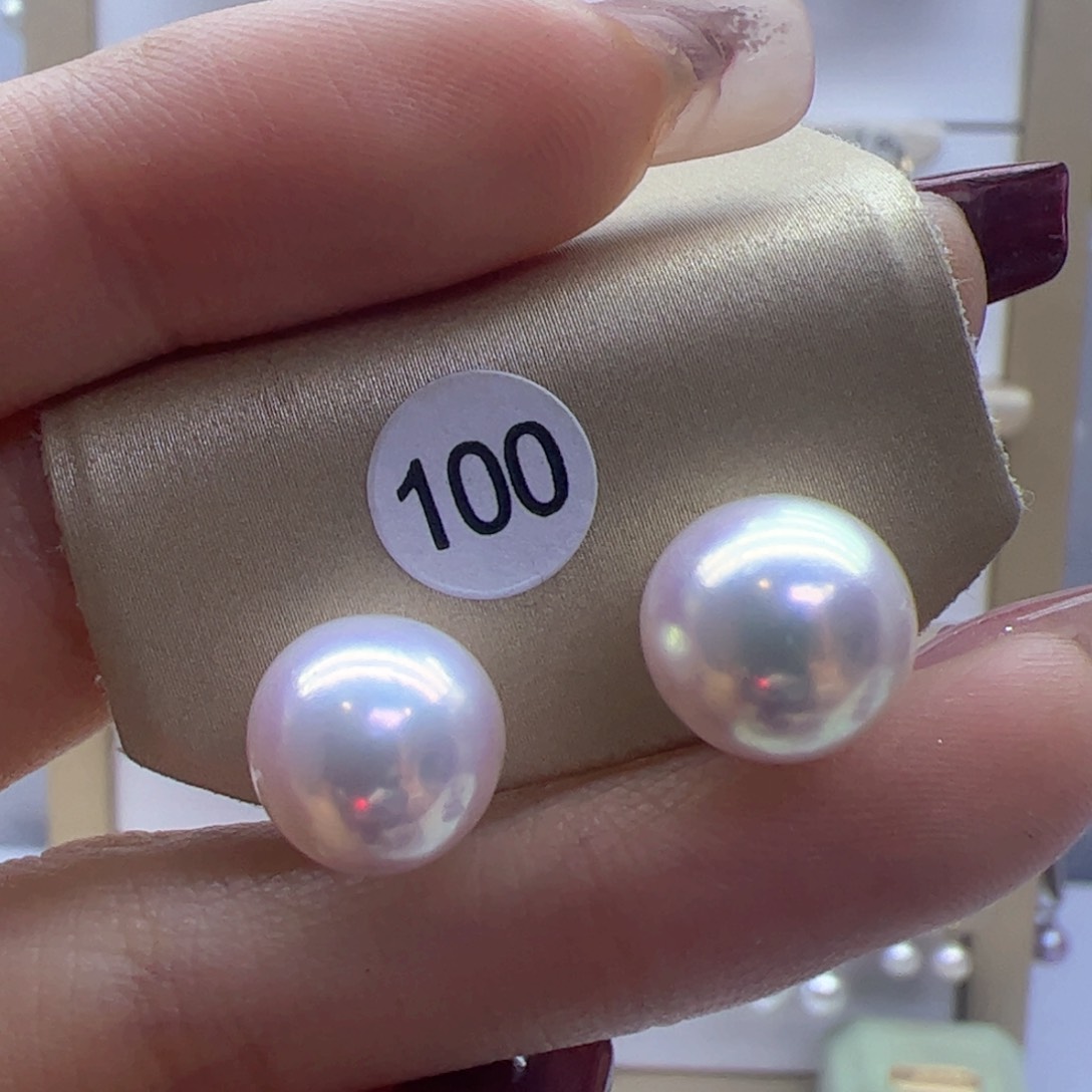 淡水珍珠耳饰18K金镶嵌