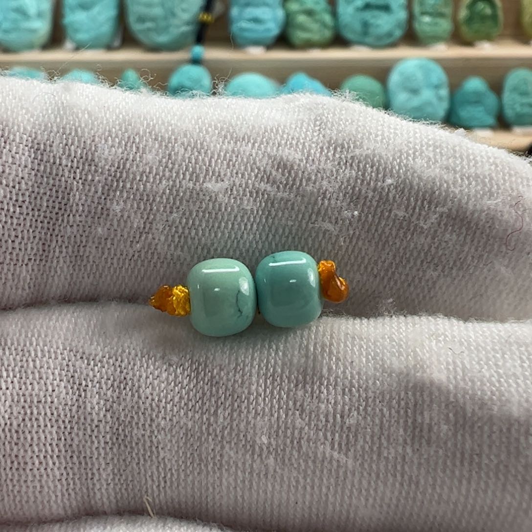 未镶嵌绿松石老型对珠5.9x4.9mm