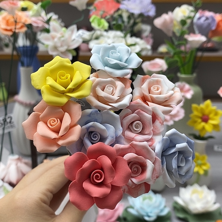 陶瓷陶瓷材料10朵素烧