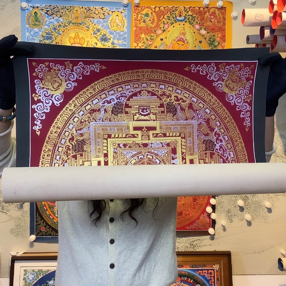卷轴画纯手绘坛城唐卡50厘米左右