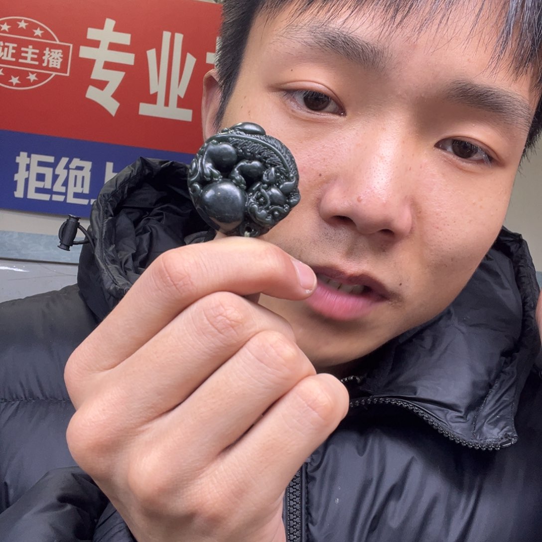 和田玉颈饰未镶嵌多样性新疆黑油青手工貔貅