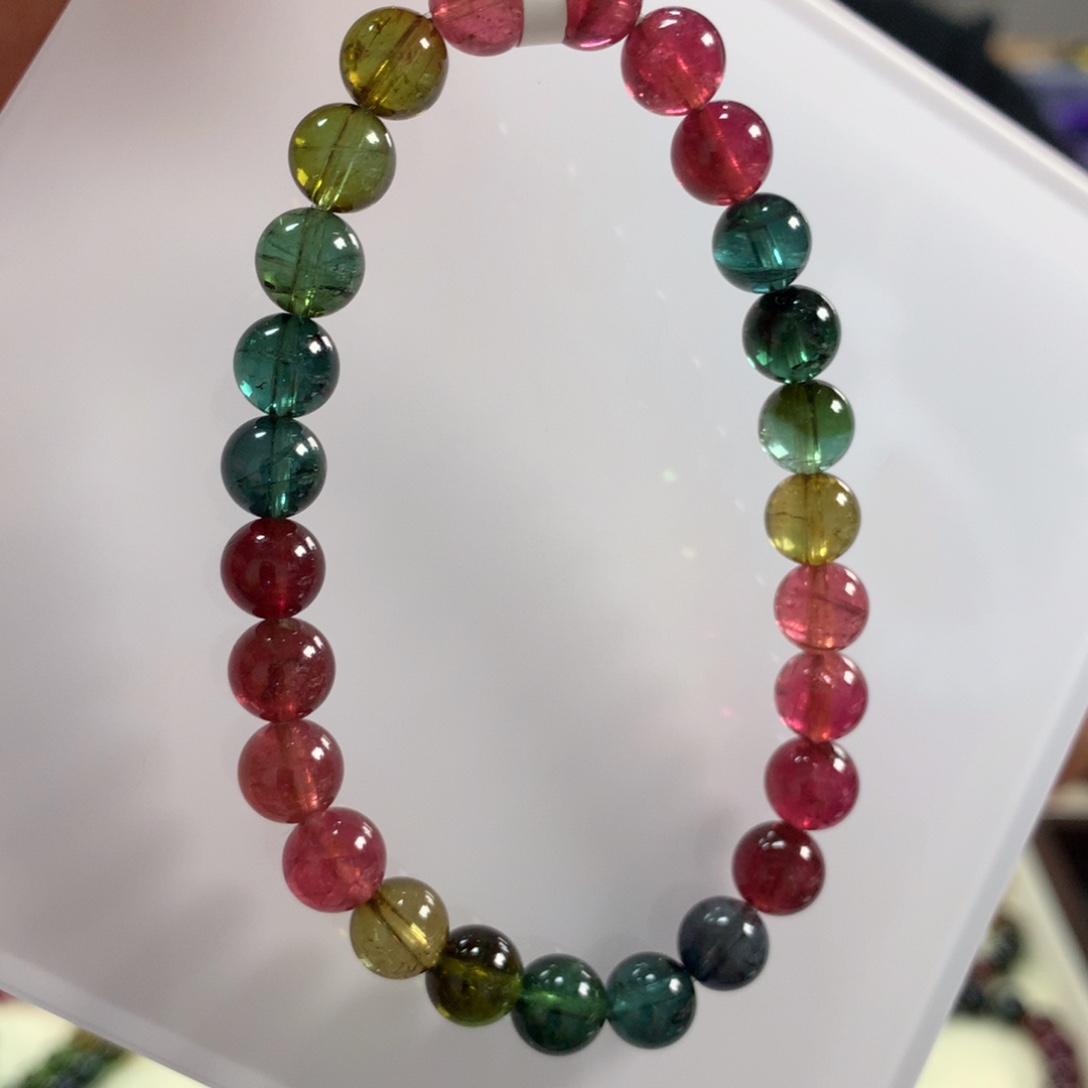 碧玺手链未镶嵌7.3毫米左右