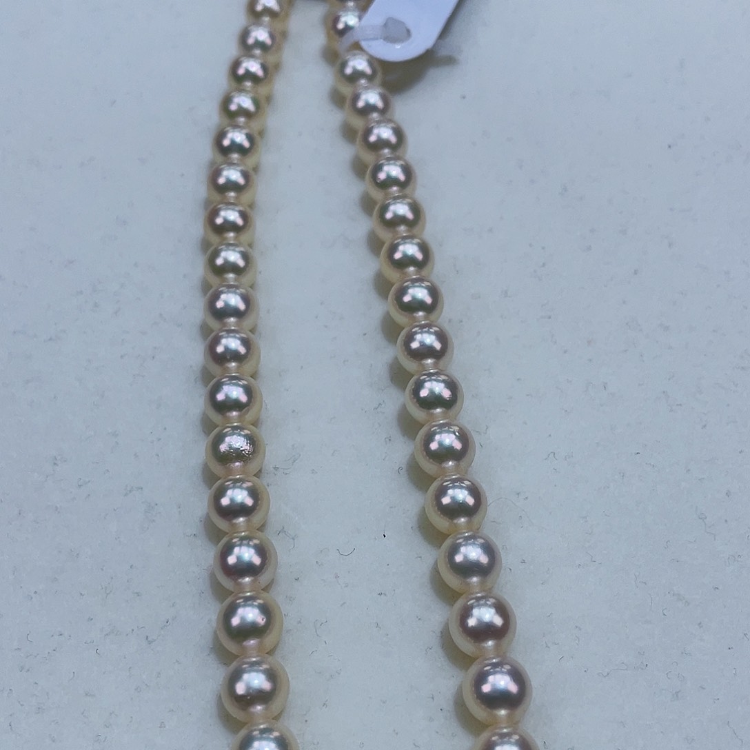 淡水珍珠颈饰银S925镶嵌7m左右海水羽黄金巨干净