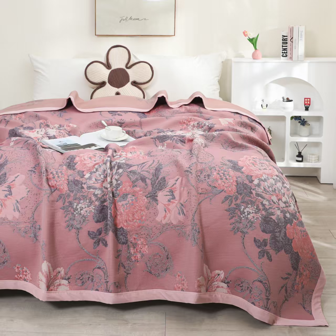 雅韵花镜230*250加厚舒适床盖
