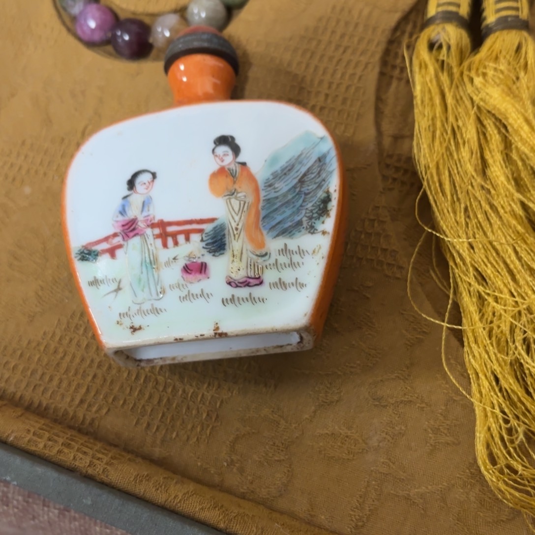 明***好瓷片雕刻精美精致精美