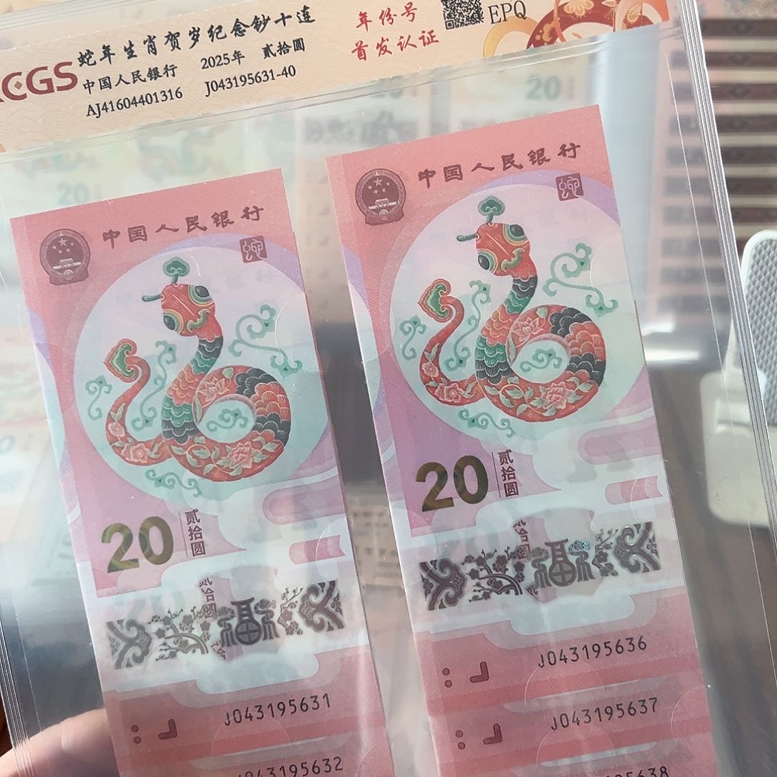 塑料蛇钞十连号含年份号